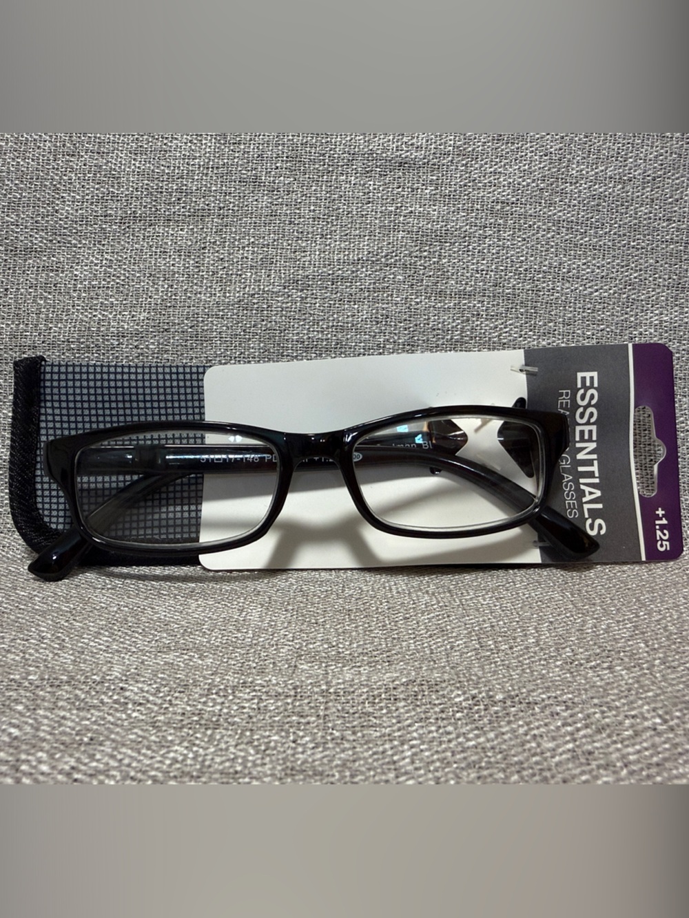 +1.25 Men’s Black Rectangle Reading Glasses